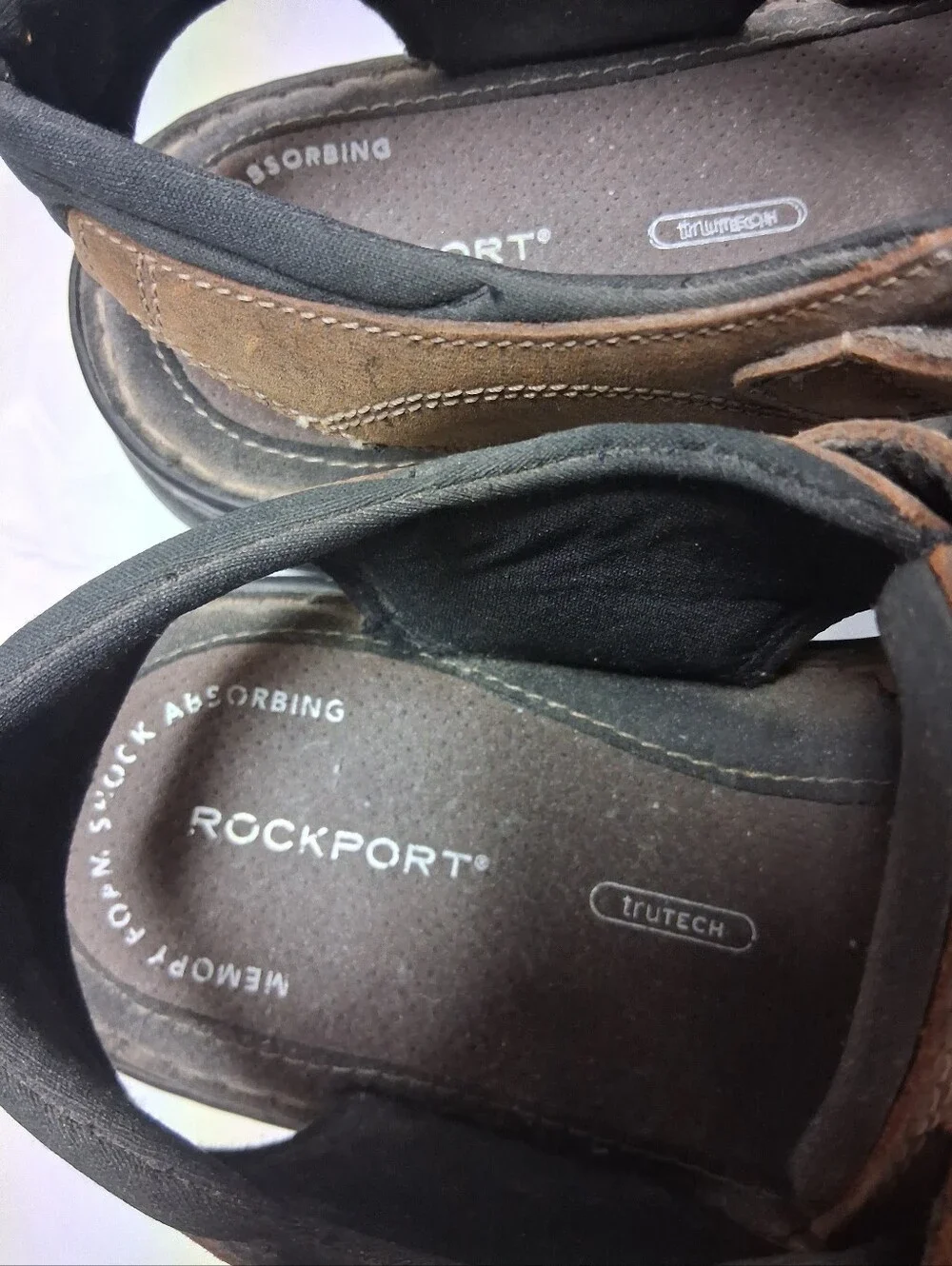 Rockport Brown Leather Fisherman-Style Men's Sandals Size 12 Preowned